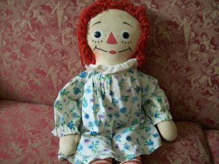 Sweet Vintage Raggedy Ann Doll - Knickerbocker - Large 24 Inch Size