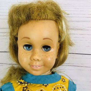 Vintage 1960s Chatty Cathy Doll Mattel 19 " Blond Hair Blue Eyes No String