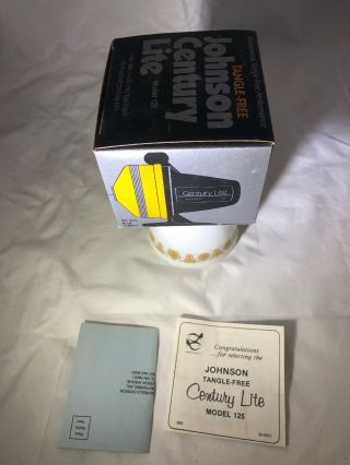 Vintage Johnson Century Lite No 125 Spinning Reel Box Only With Papers