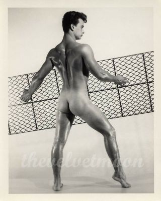 Vintage Male Nude - Bruce Of La Eddie Padilla In Studio With Decorative Prop