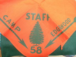 1958 Boy Scout Camp Edgewood STAFF Neckerchief,  Calcasieu Area Council,  BSA.  LA 2