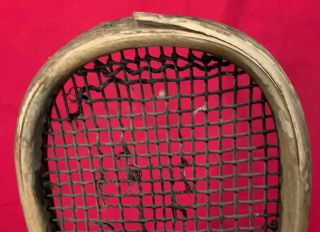 Antique FJ Bancroft Brand Tilt Head Lopsided Style Court Tennis Racket Early Old 7