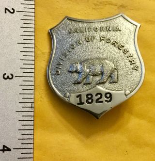 California Division Of Forestry Badge Hallmarked Ed Jones Fire Badge