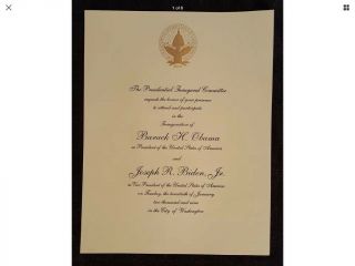 2009 Obama Biden Official Inauguration Invitation -