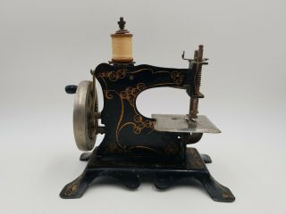 Antique Child’s Toy Sewing Machine Germany Muller Hand Crank 2