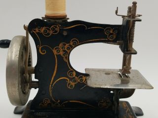 Antique Child’s Toy Sewing Machine Germany Muller Hand Crank 3