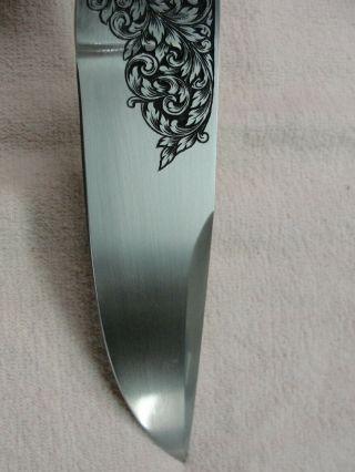 Ben Shostle Custom Engraved Fixed - Blade Knife 3