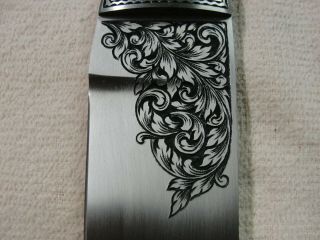 Ben Shostle Custom Engraved Fixed - Blade Knife 7