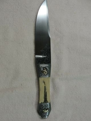 Ben Shostle Custom Engraved Fixed - Blade Knife 8