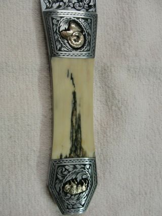 Ben Shostle Custom Engraved Fixed - Blade Knife 9