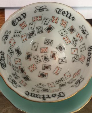 Rare Fortune telling tea cup and saucer.  Similar To Royal Aynsley Knowledge Cup 2