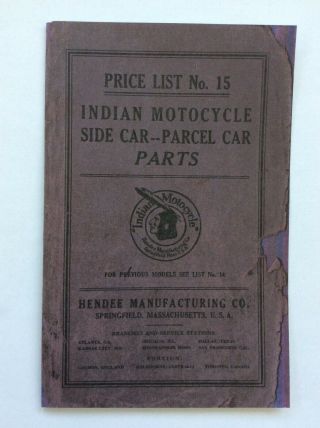 Hedstrom Hendee Indian Motocycle Motorcycle No15 Parts List Antique Vintage Repr