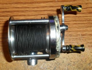 Vintage Shakespeare Marhoff 1964 Model He Casting Reel With Marbleized Plate