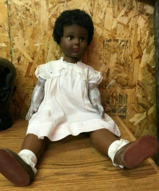 Vintage 30 " Reliable African American Play Pal Type Companion Doll