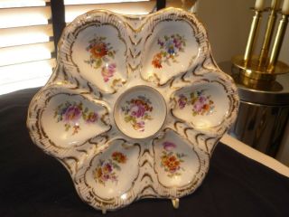 Antique Dresden Oyster Plate/dish Double Marked And