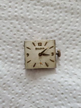 Vintage Bulova 8ac Swiss Movement Dial With Wind - Up 21 Jewels Parts/repair Only.