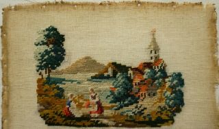 SMALL MID/LATE 19TH CENTURY RURAL SCENE SAMPLER BY F.  WARDEN AGED 11 - 1874 2
