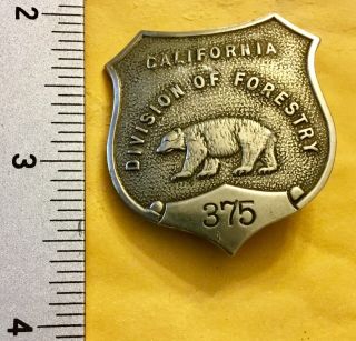 California Division Of Forestry Badge Hallmarked Irvine & Jachens S.  F.  Fire Badg