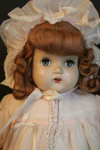 Vintage Horsman Mama Doll Wind Up Crier Doll 18 In Dress And Bonnet