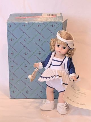 16320 Madame Alexander 8 " Doll Blonde Tennis Girl W/stand & Box -