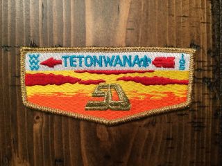 Tetonwana Oa Lodge 105 Old 50th Anniversary Scout Flap Patch