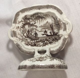 2 Antique Staffordshire Child Toy Transferware Pottery Sauce Serving Japonica 3