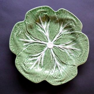 Antique Bordallo Pinheiro Dinner Ceramic Plate Cabbage Majolica Faience - E