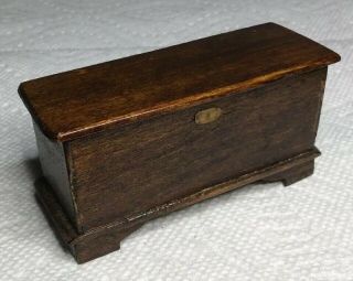 Vintage Dollhouse Handcrafted Miniature Walnut Finish Hope Chest