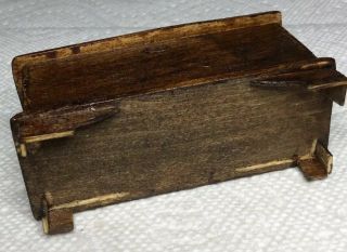 VINTAGE DOLLHOUSE HANDCRAFTED MINIATURE WALNUT FINISH HOPE CHEST 3