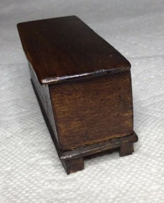 VINTAGE DOLLHOUSE HANDCRAFTED MINIATURE WALNUT FINISH HOPE CHEST 5
