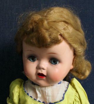 Vintage Ideal Saucy Walker Doll 16w 16 " She Cries Pretty Green Dress With Lace