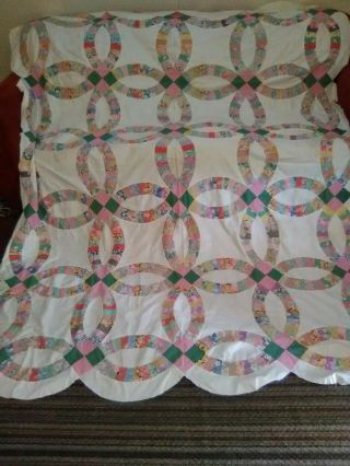 Vintage/antique Quilt Top - Feed Sac - 76x96 - Beauiful - In