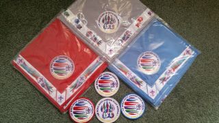 Official 2019 World Scout Jamboree Neckerchief & Patch Set - Youth,  Adult & Ist