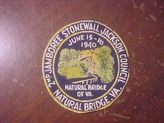 1940 2nd Jamboree Stonewall Jackson Council Boy Scout Patch