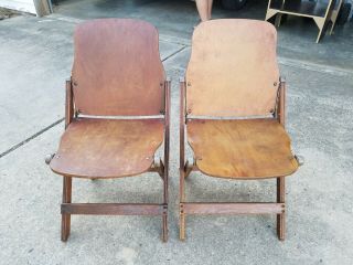2 Rare Us Military Wwii? Wood Folding Chairs