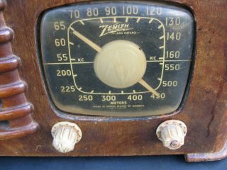 Antique Vintage Art Deco ZENITH wood tube type radio Model 6D525 2