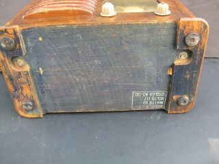Antique Vintage Art Deco ZENITH wood tube type radio Model 6D525 7