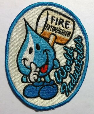 Vintage World Industries Skateboard Patch - Fire Extinguisher Water Drop -