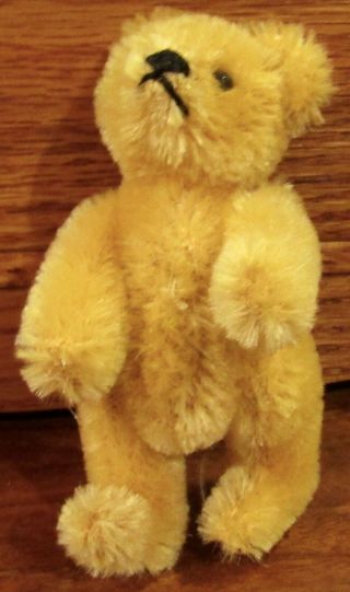 Antique 3 1/2 " Miniature Jointed Teddy Bear W/glass Eyes,  Steiff