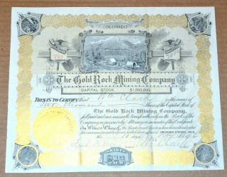 The Gold Rock Mining Company 1896 Antique Stock Certificate