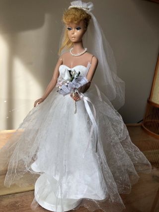 Vintage Barbie 1961 Blonde Ponytail 5,  Wearing Wedding Day Outfit