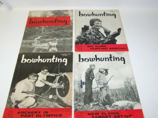 4 Vintage Archery Hunting Magazines Bowhunting 1960 Deer,  Great Stories,  Art,  Ads