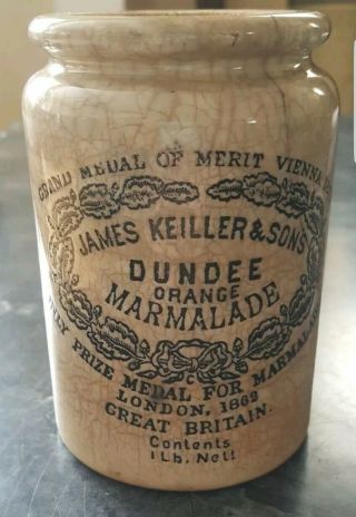 Maling James Keiller & Sons Dundee Orange Marmalade Pottery Stoneware Crock Jar
