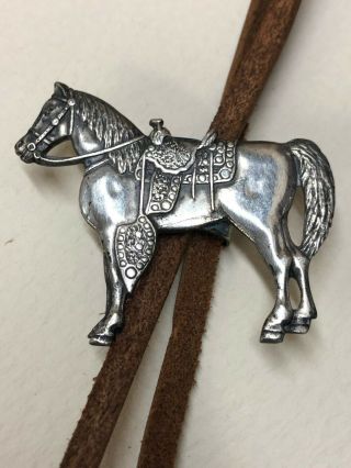 Vintage Keystone Brothers Sterling Silver Horse Bolo Tie,