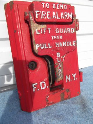 Fdny York City Fire Department Cast Iron Alarm Call Box Door
