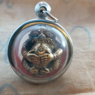 Giant Phra Rahu Eat The Moon Hand Carved Thai Amulet Pendant Magic Ancient Rich