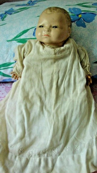 Antique Composition & Cloth Putnam Bye Lo Baby Doll For Restoring Or Parts