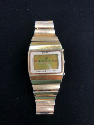 Rare Seiko 70s M154 - 4018 Quartz Lc Wristwatch Watch Month Date Alarm Water Resis