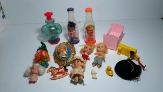 9 Vintage 1960’s Mattel Liddle Kiddles Dolls W/ Some Accessories