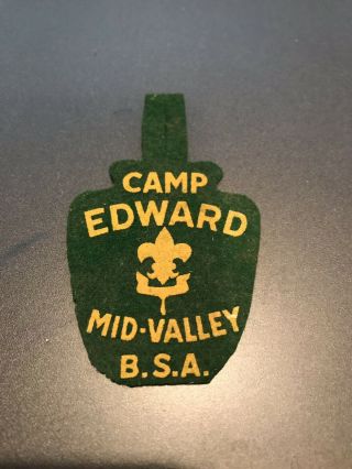 Old Boy Scout Camp Felt - Mid - Valley Council - Camp Edward 1940s